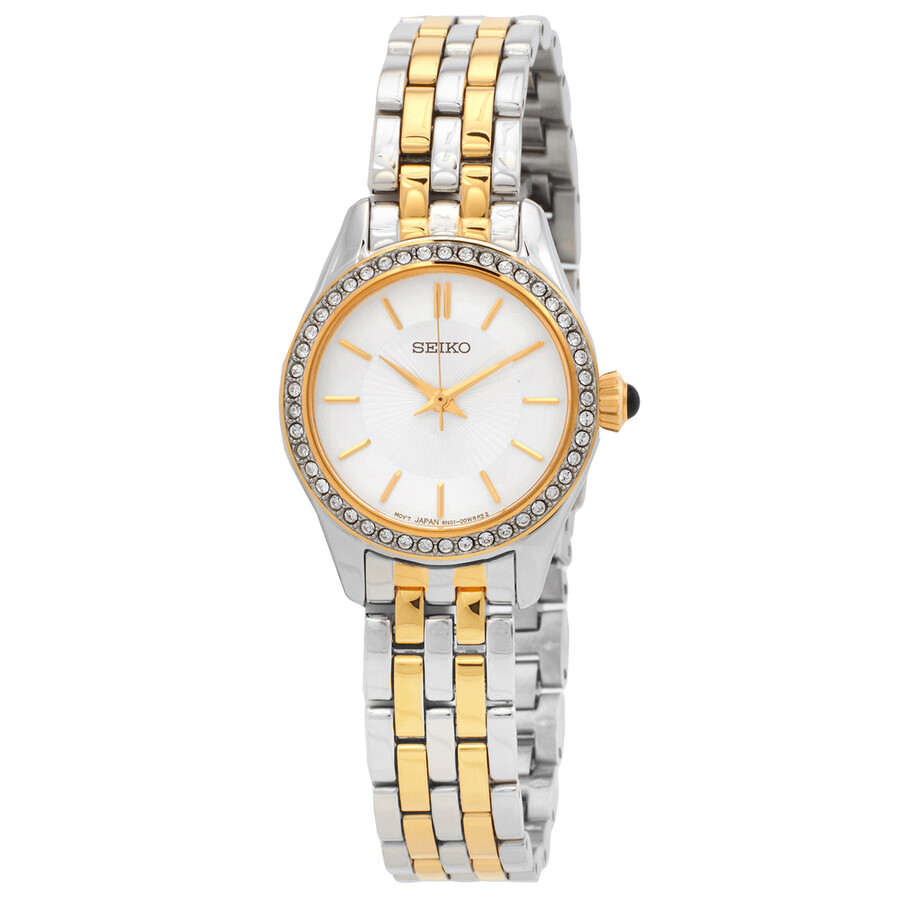 Seiko Quartz White Dial Ladies Watch SUR540 4954628248596 Watches