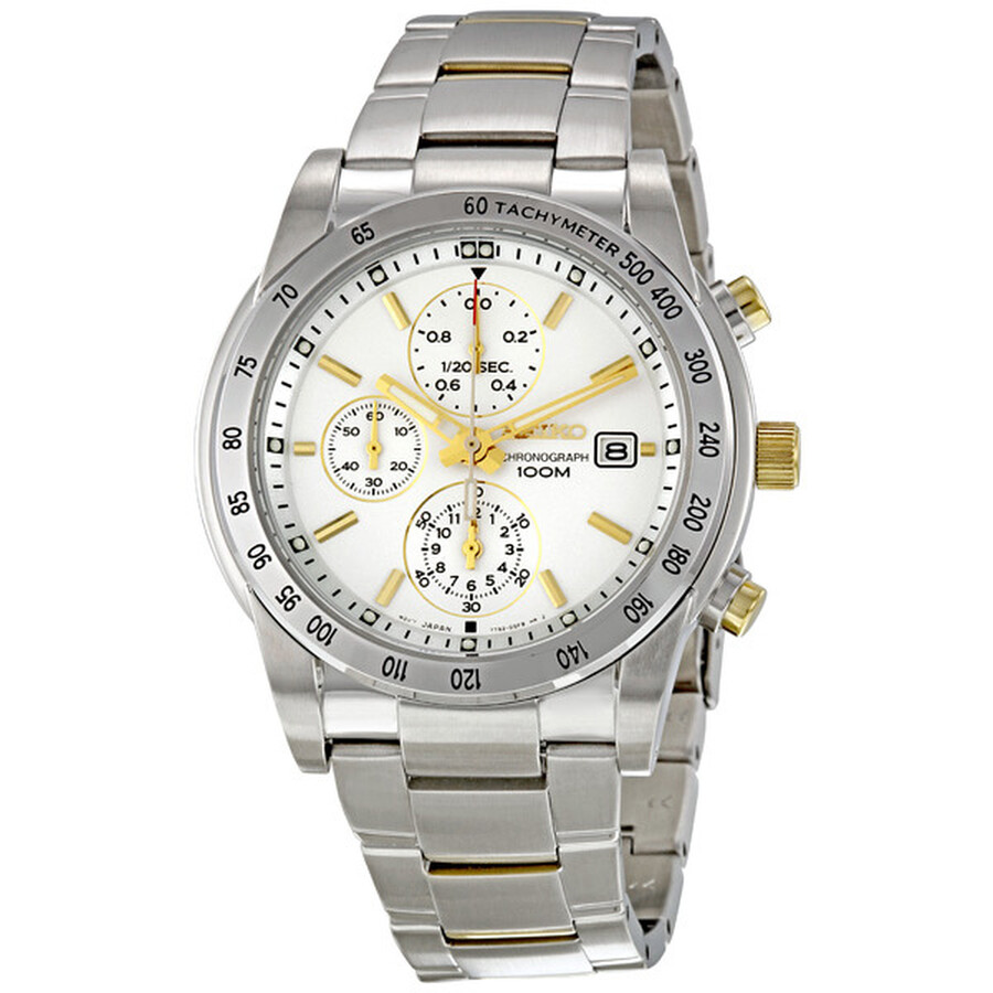 Seiko Silver Dial Chronograph Tachymeter Stainless Steel Men's Watch