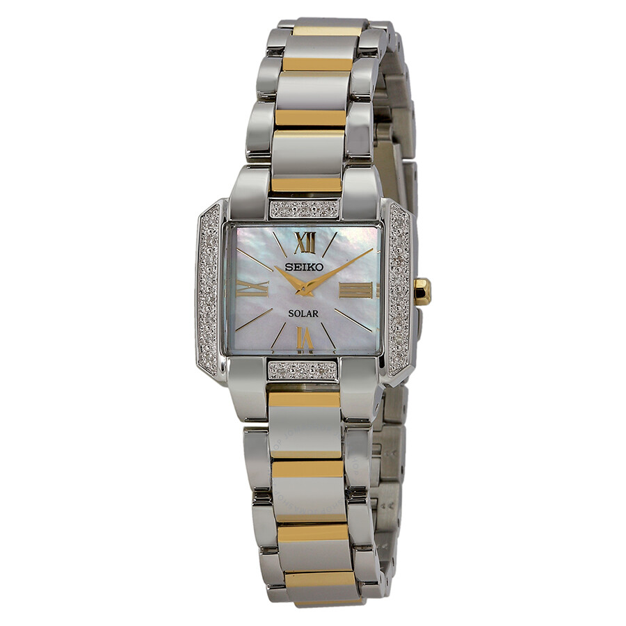 Tressia Solar Mother of Pearl Dial Diamond Two-tone Ladies Watch