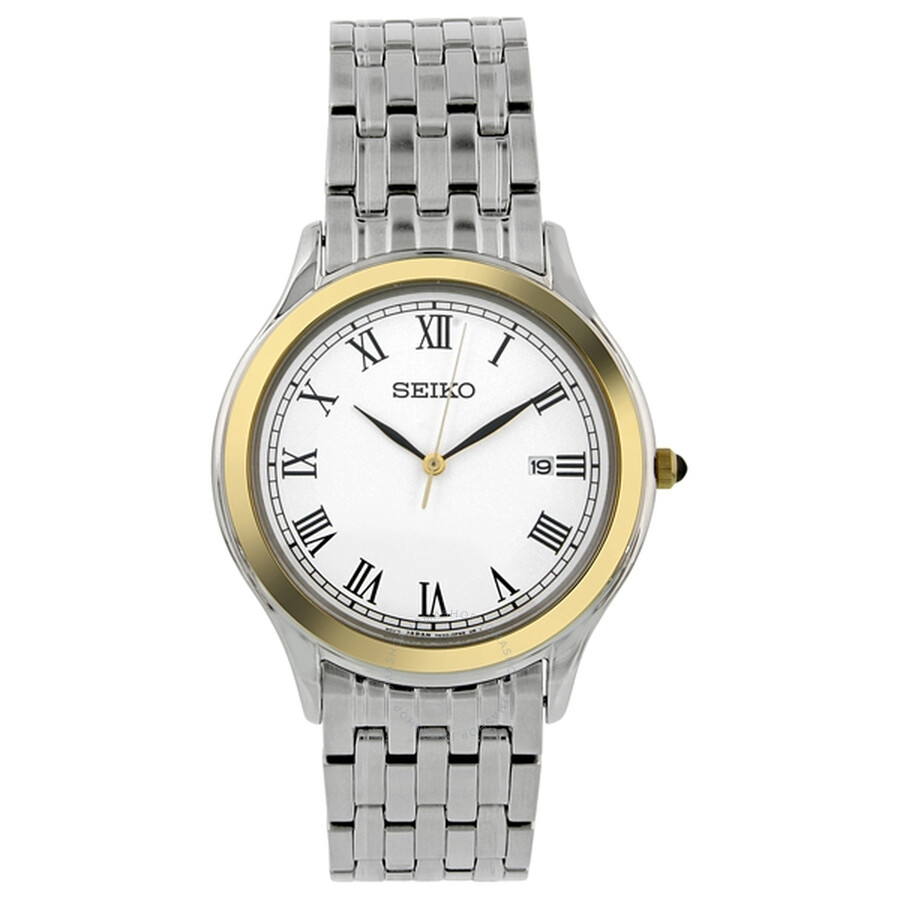 Two-Tone Dress Silver Dial Stainless Steel Men's Watch