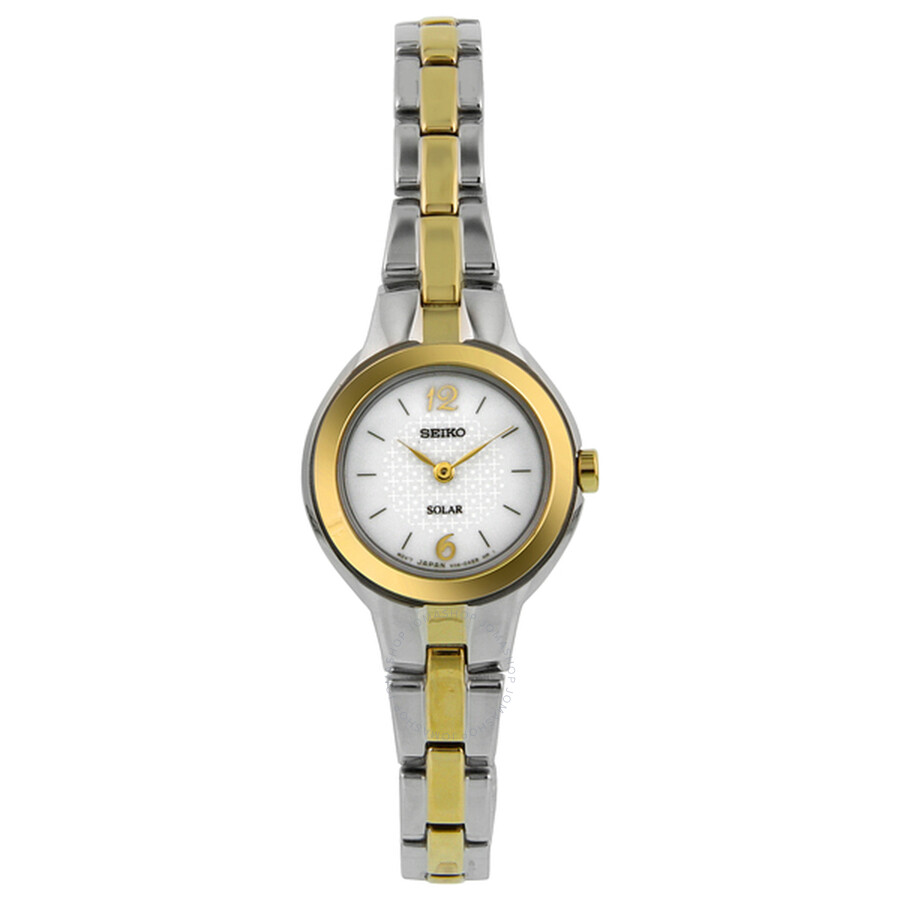 Two-Tone Dress White Dial Solar Quartz Ladies Watch