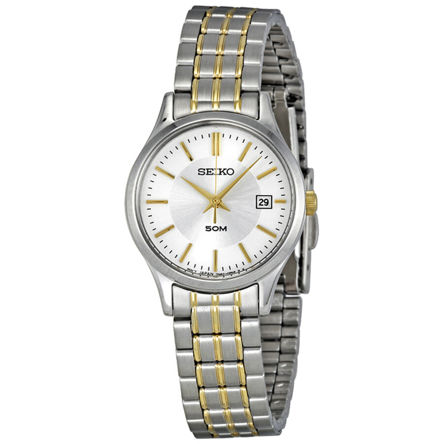 Two-tone Stainles Steel Silver Dial Ladies Watch