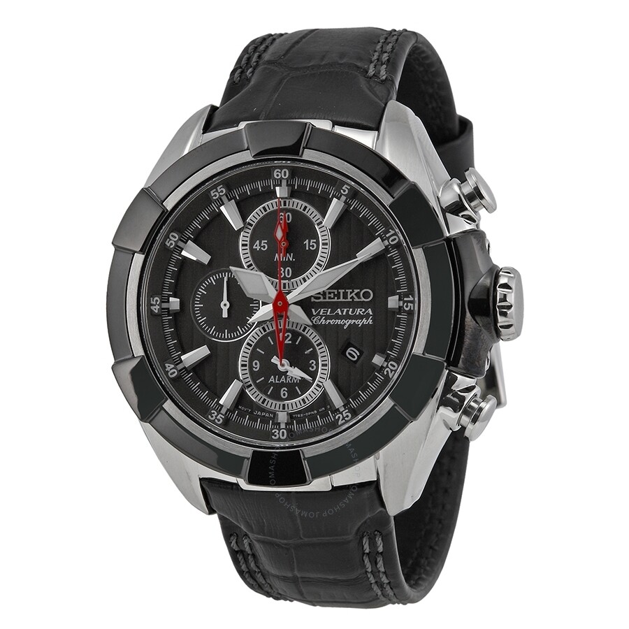 Velatura Black Dial Black Leather Men's Watch
