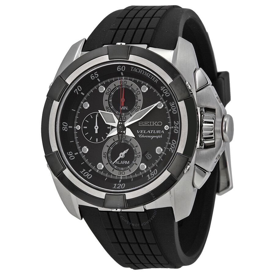 Velatura Chronograph Black Dial Black Rubber Men's Watch