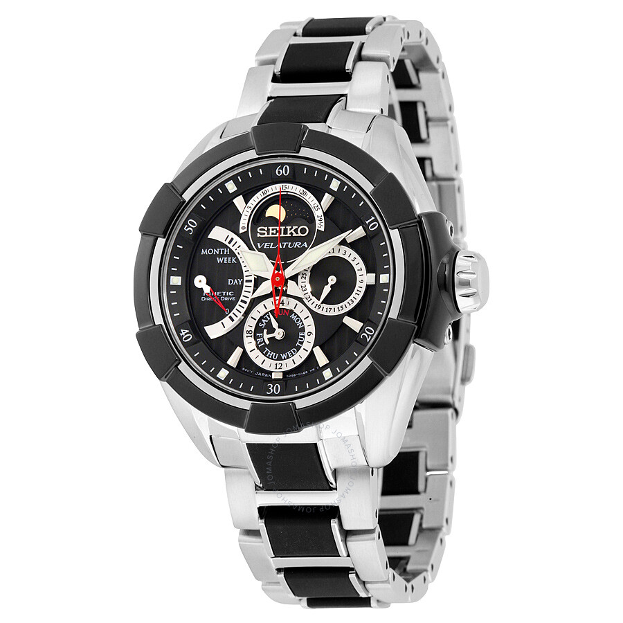 Velatura Kinetic Multi-function Black Dial Two-tone Men's Watch
