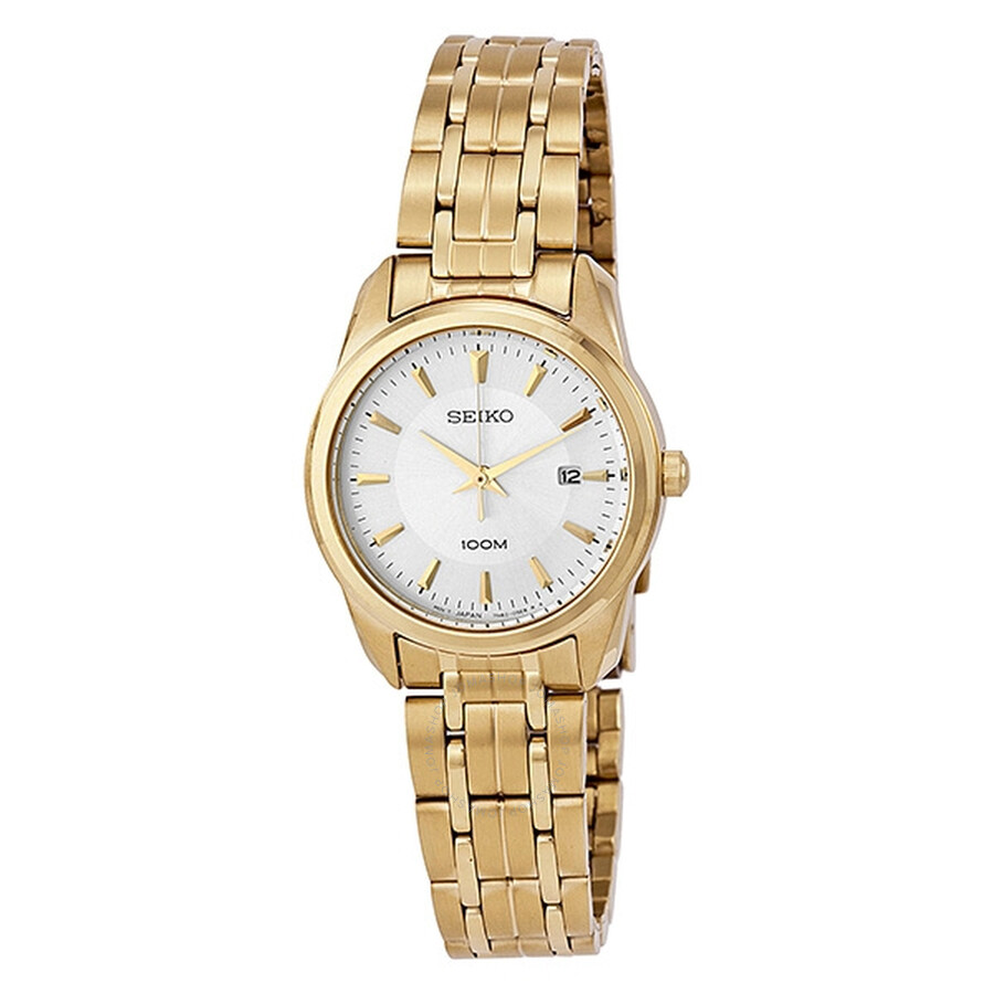 White Dial Gold-tone Stainless Steel Ladies Watch