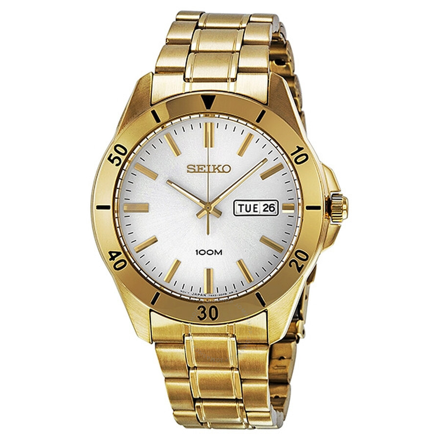 White Dial Gold-tone Stainless Steel Men's Watch