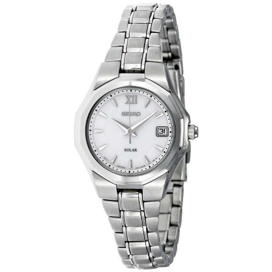 White Dial Solar Power Stainless Steel Ladies Watch