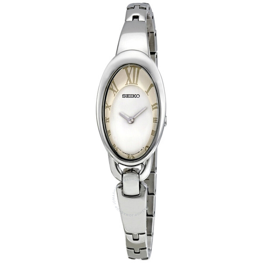 White Dial Stainless Steel Bangle Ladies Watch