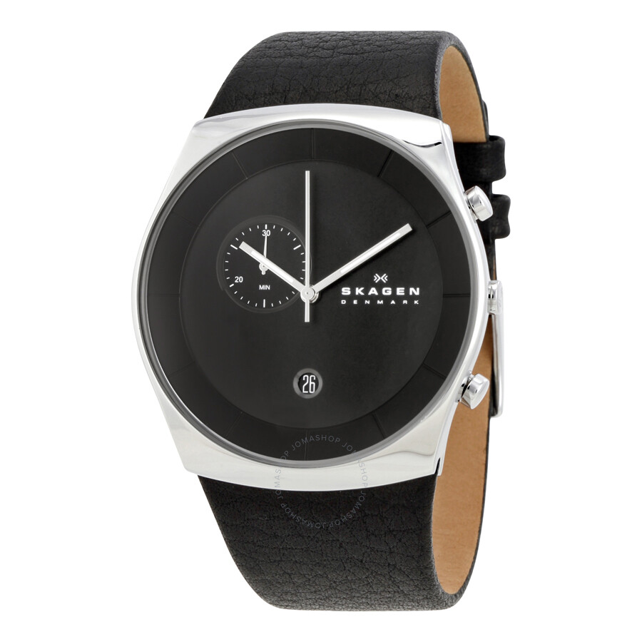 Havene Black Dial Black Leather Men's Watch