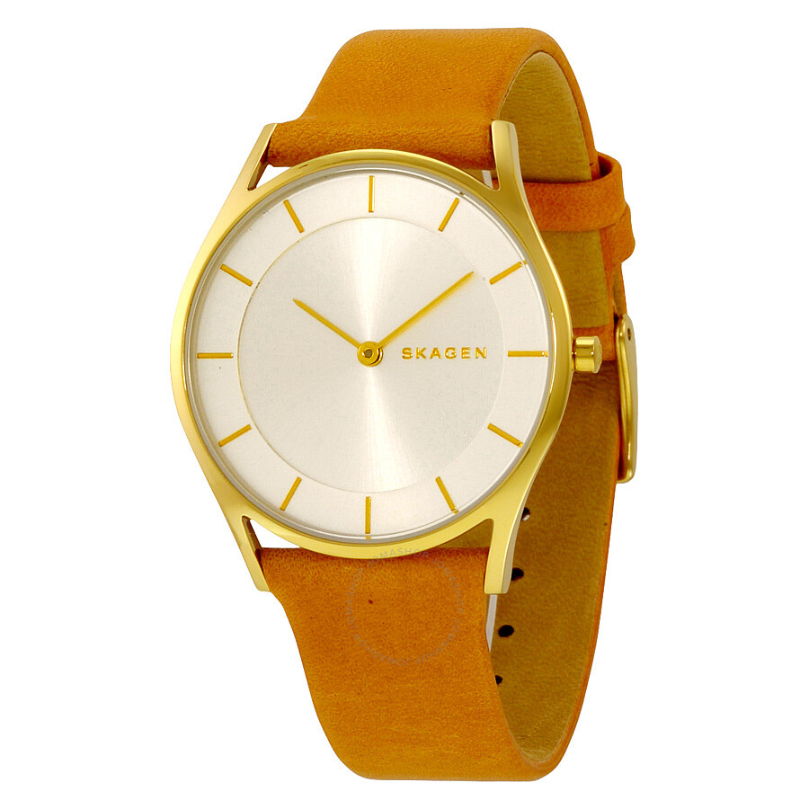 Holst Silver Dial Light Brown Leather Ladies Watch