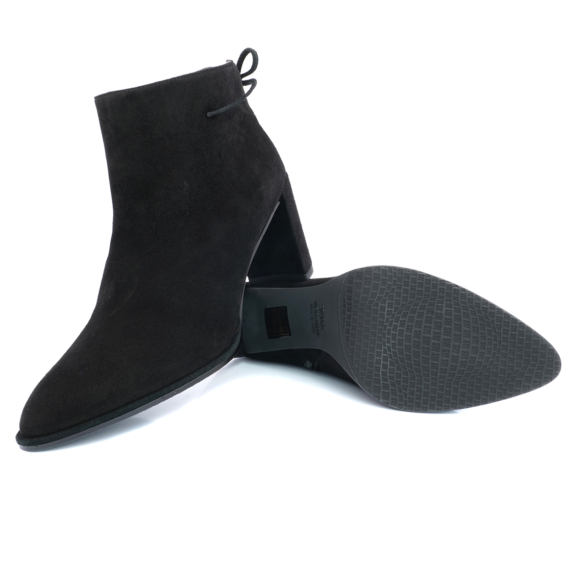 Stuart Weitzman Lofty Booties, Black Suede, Size: 5 W