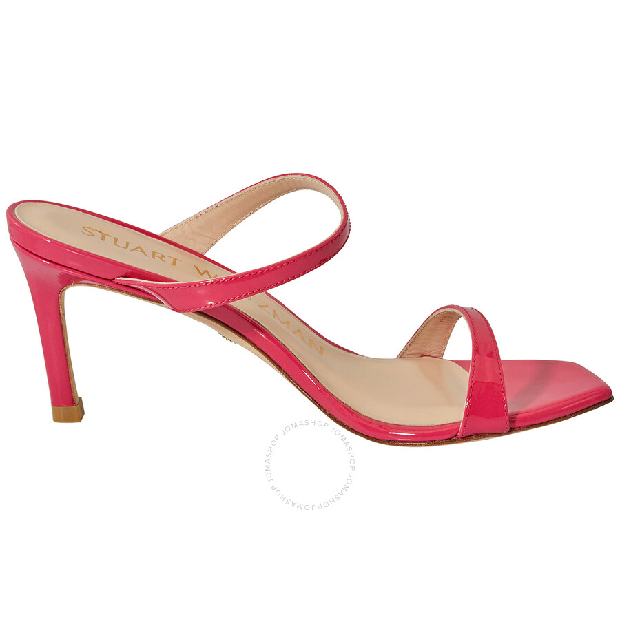 Stuart Weitzman Ladies Peonia Hot Pink Patent Leather The Aleena 75 Sandals Aleena 75 Patent Peonia Shoes Jomashop