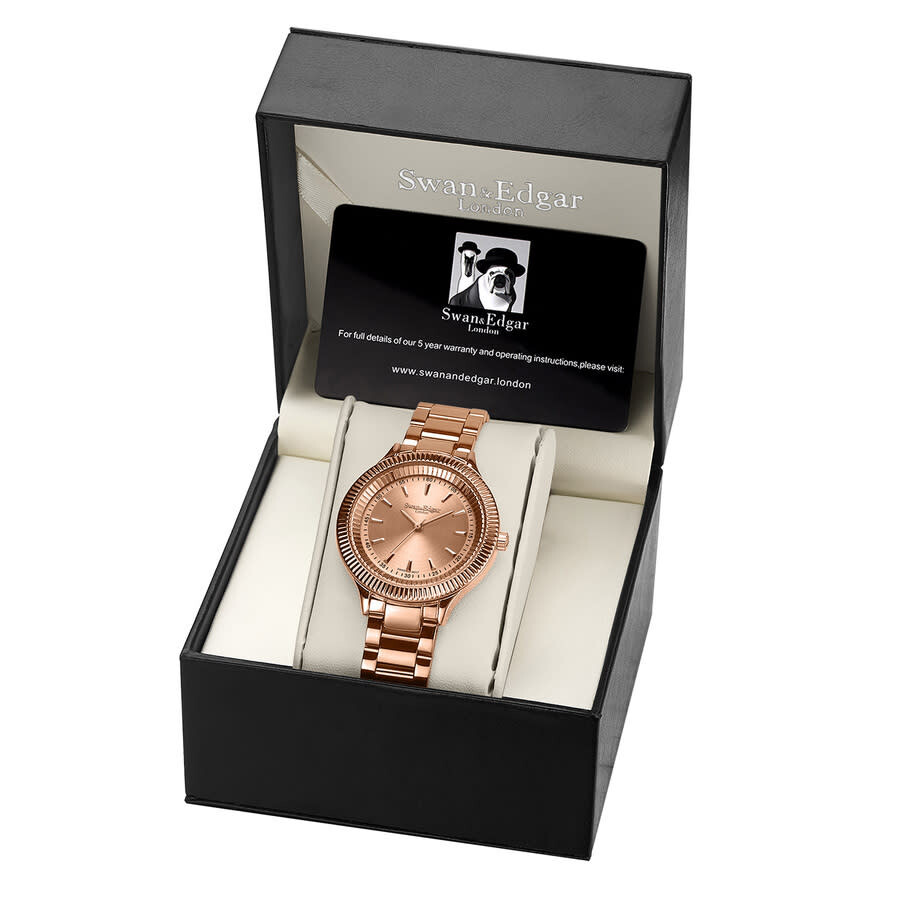 Swan & Edgar Duet Quartz Rose Gold Dial Ladies Watch SEL052