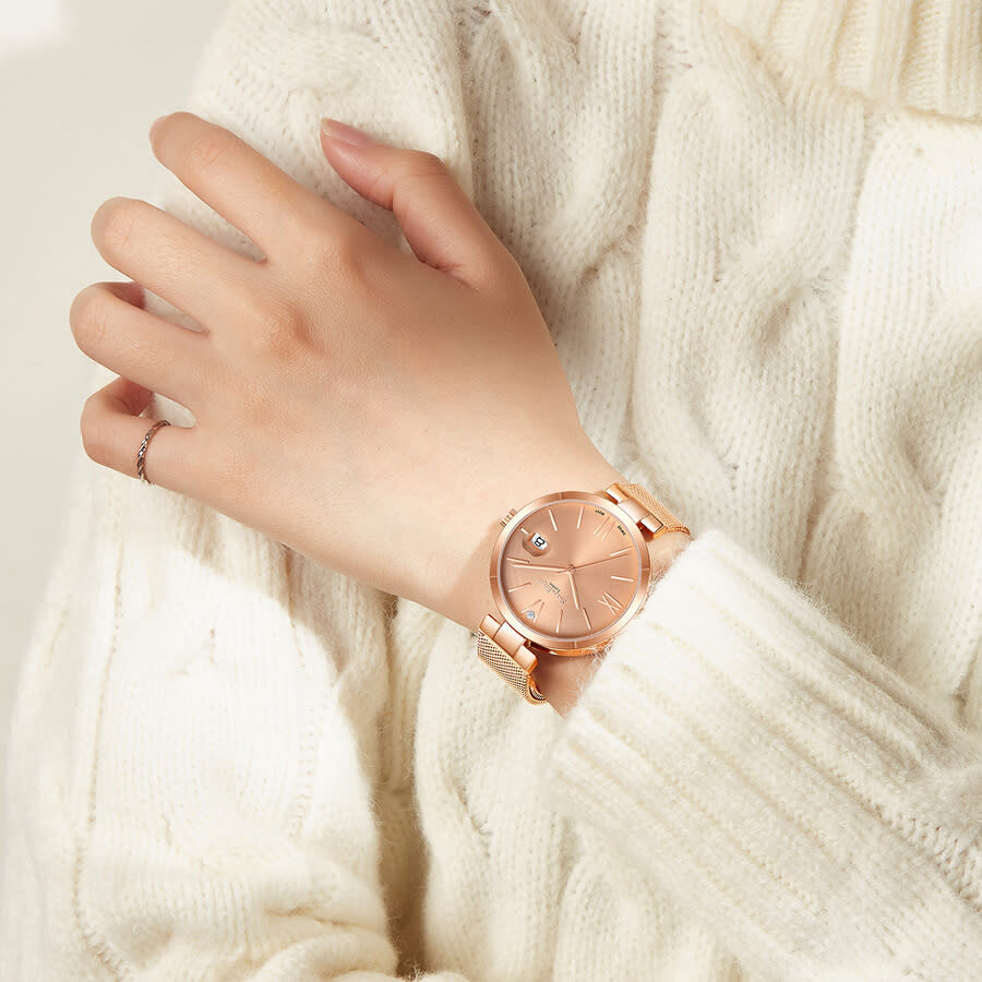 Swan & Edgar Pastel Automatic Rose Gold Dial Ladies Watch SEL002