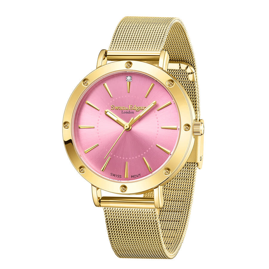 Swan & Edgar Yacht Quartz Pink Dial Ladies Watch SEL022 756839760133