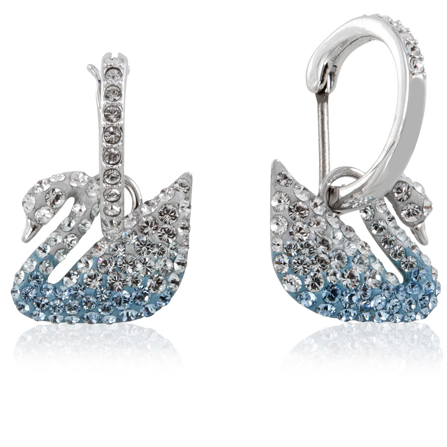 Swarovski iconic swan pierced earrings clearance