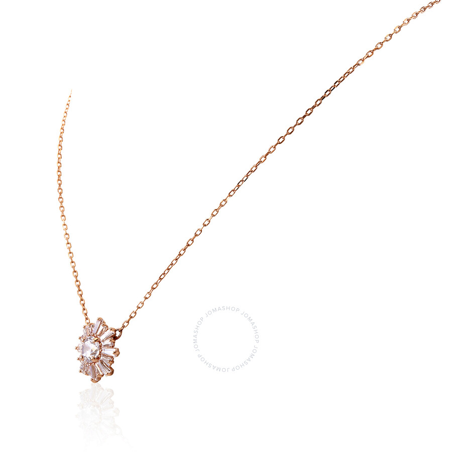 Swarovski Rosegold Tone Plated White Sunshine Pendant Necklace 5492264