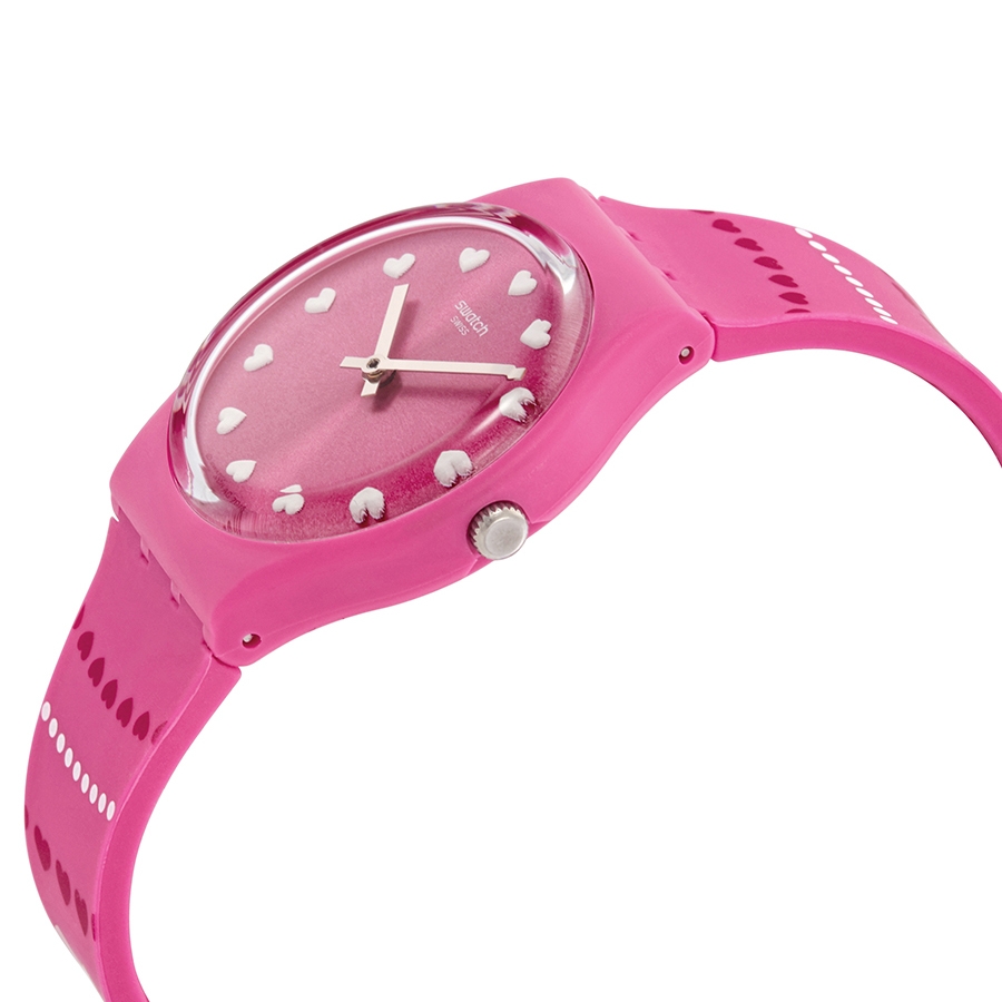 Swatch Coeur De Manage Sun-brushed Pink Dial Ladies Heart Print Watch GP160  GP160 - Swatch, Other - Jomashop