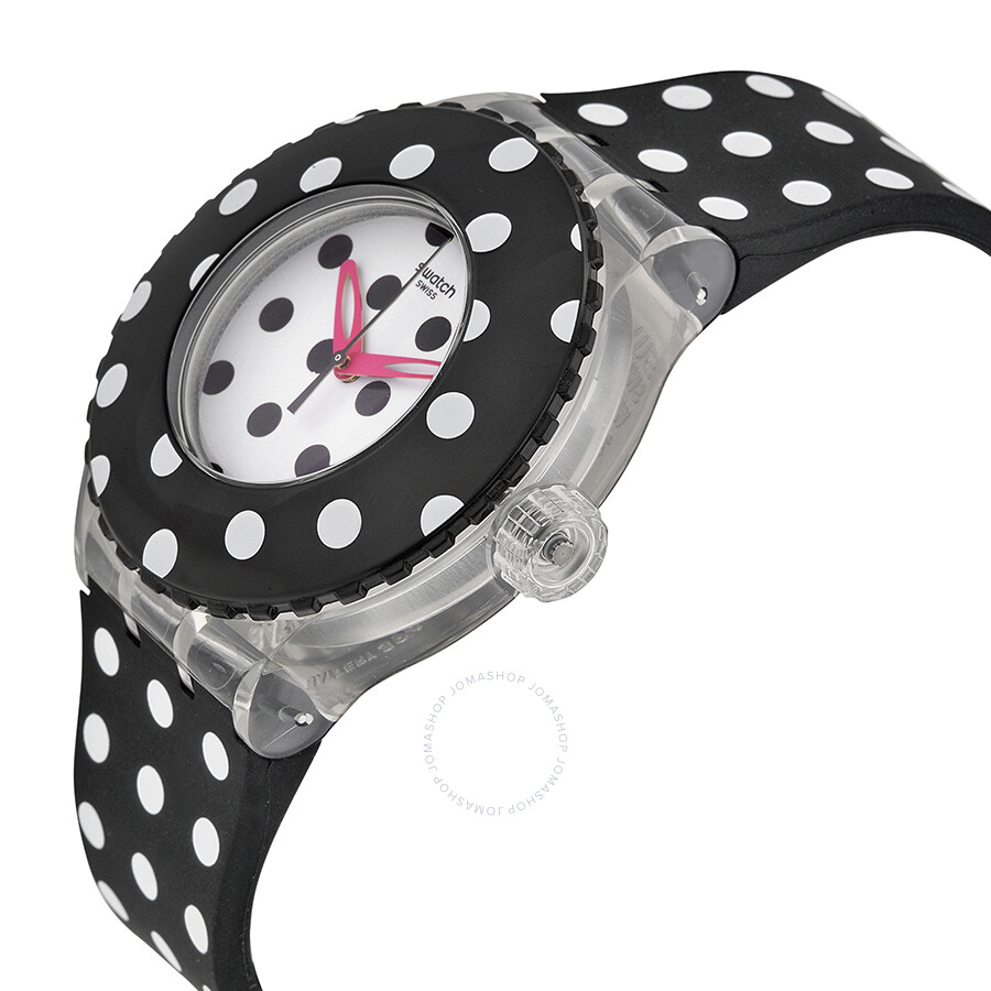 Swatch Dottami White Polkadot Dial Black Polkadot Silicone Ladies Sports Watch Suuk107 Suuk107 Swatch Other Jomashop