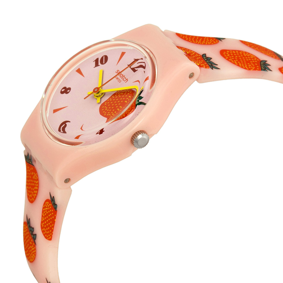 Swatch Miss Fraise Pink Dial Pink Silicone Strawberry Pattern Ladies Watch  LP136 LP136 7610522019096 - Swatch, Other - Jomashop