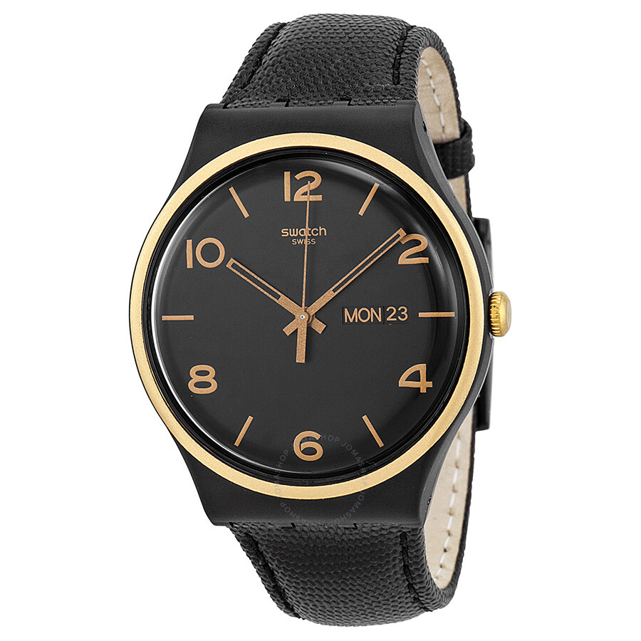Originals Rhossili Black Dial Leather Unisex Watch
