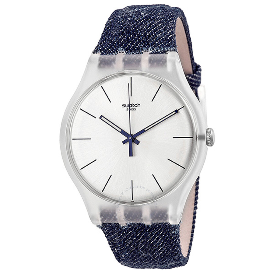Originals White Washed Out Silver Dial Blue Textile Men's Watch