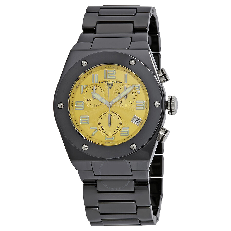 Throttle Chronograph Yellow Dial Men's Watch 10028-BKYSA