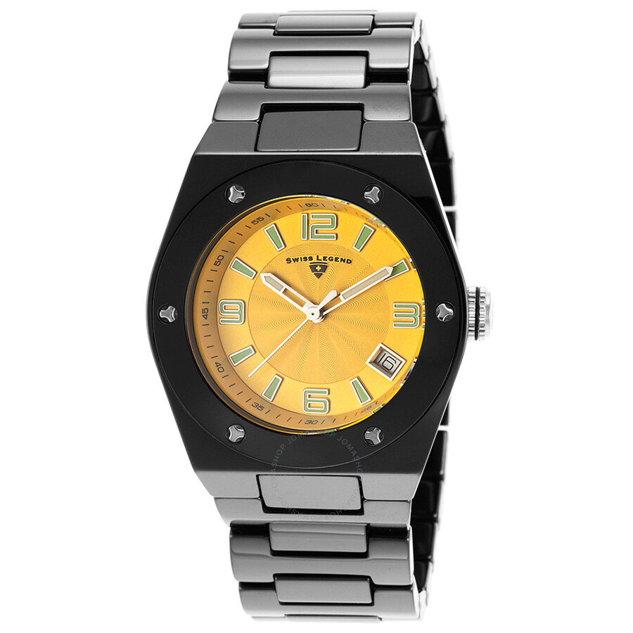Throttle Yellow Dial Ladies Watch 10054-BKYTSA