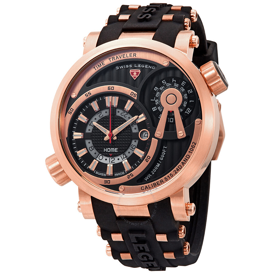 Time Traveler Quartz Black Dial Men's Watch
