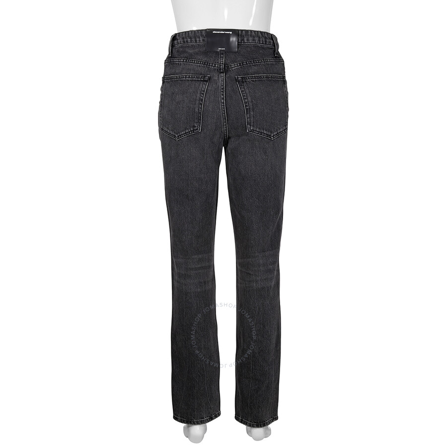 Ladies grey straight leg jeans clearance