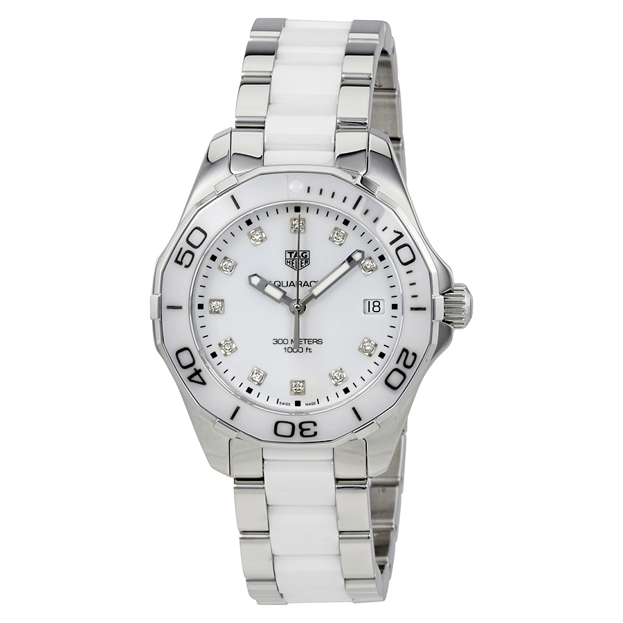 Tag Heuer Aquaracer White Dial Ladies Watch WAY131D.BA0914 WAY131D.BA0914  7612533121553 - Tag Heuer, Aquaracer - Jomashop
