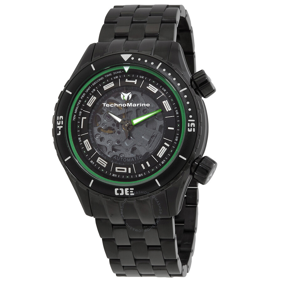 Manta Dual Zone Automatic Black Transparent Center Dial Watch