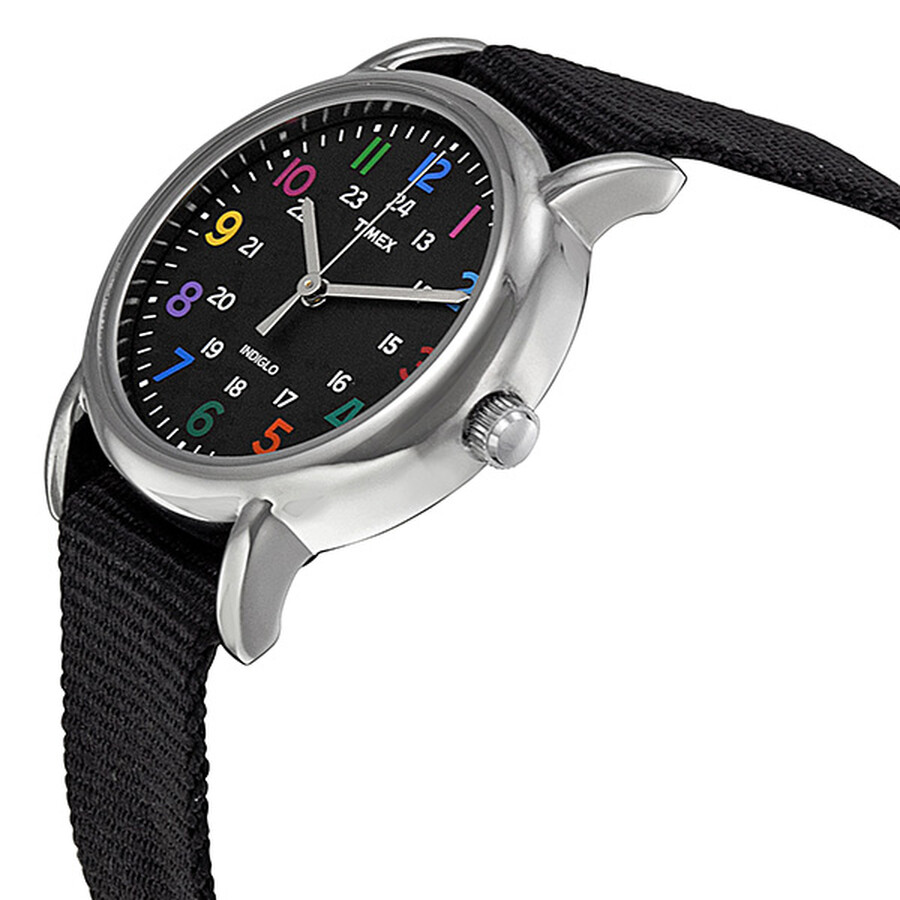 timex weekender black strap