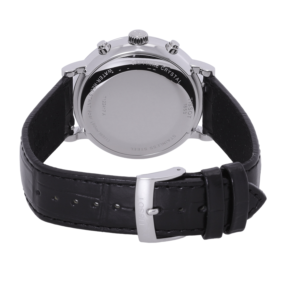 Tissot Carson Premium Chronograph Silver Dial Black Leather Strap Watch For Men - T122.417.16.033.00 main image 0