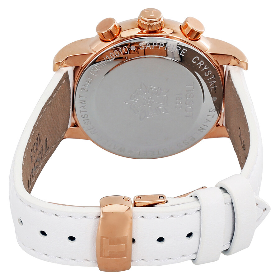 Tissot Dressport White Mother of Pearl Dial White Leather Ladies Watch