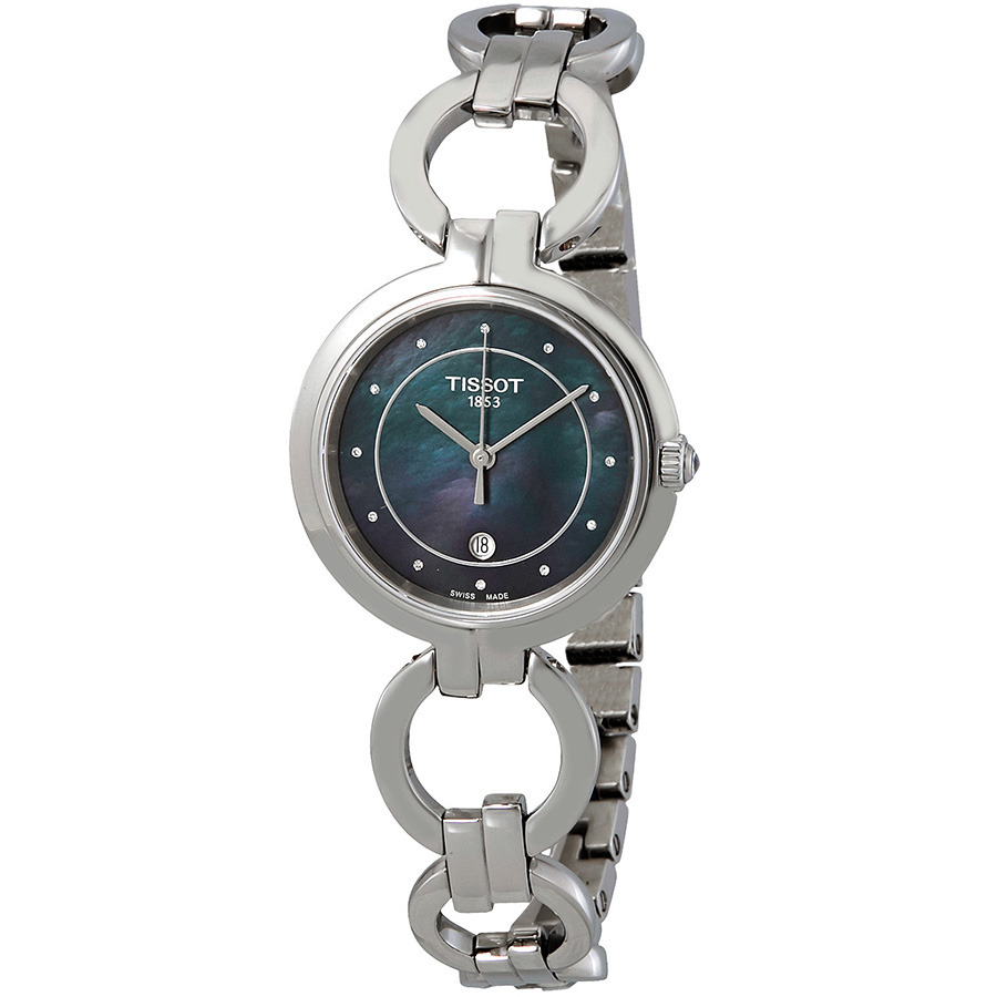 Tissot T Trend Flamingo Mother of Pearl Dial Silver Steel Strap Watch for Women - T094.210.11.116.00