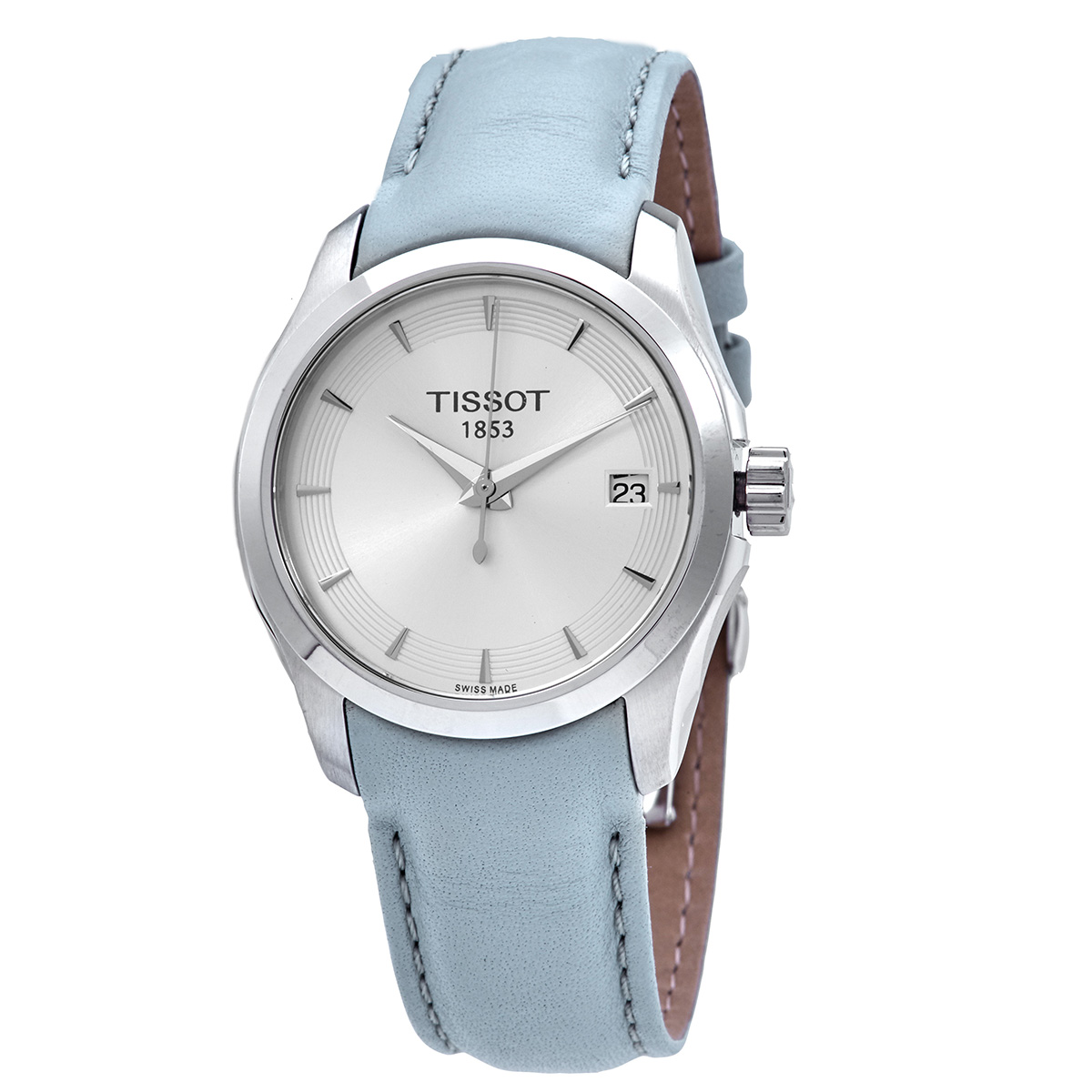 Tissot Couturier Lady Blue Dial Blue Leather Strap Watch for Women - T035.210.16.041.00
