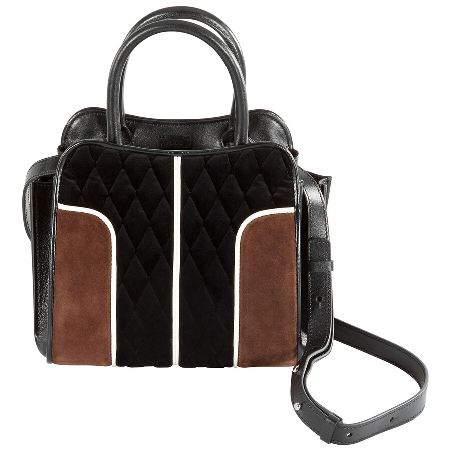 Tod's Ladies Sella Velvet And Suede Top Handle Bag XBWANDAC100I5R5Z3872 Handbags, Tods