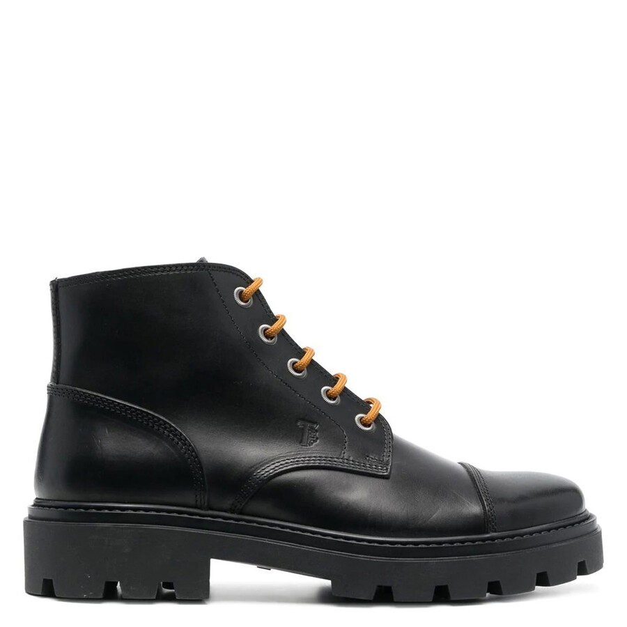 Tod's Men's Black Ankle Boots in Leather, Brand Size 5 ( US Size 6