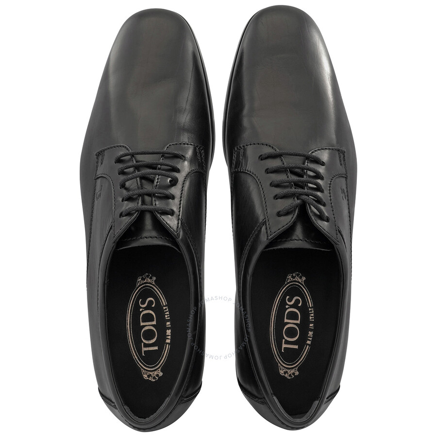 Tod's Men's Black Leather Cuoio Derby Shoes, Brand Size 11 ( US Size 12
