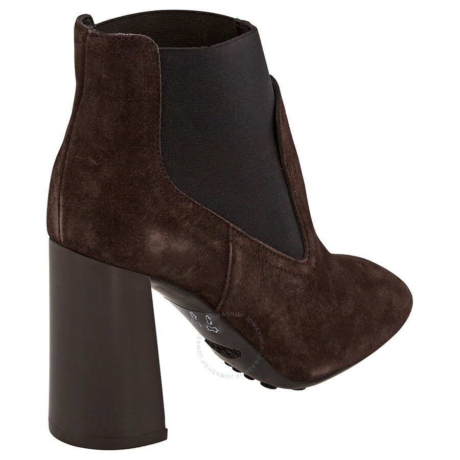 brown block heel ankle boots