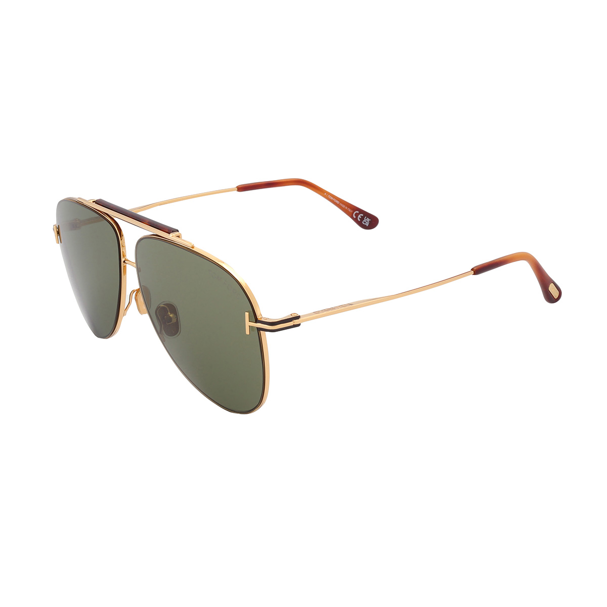 Occhiali Da Sole Tom Ford Brady Pilot Metallo Grigio E Marrone – Modello FT1018 08E, Made In Italy