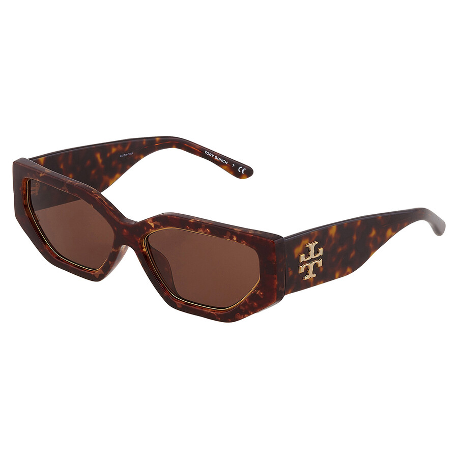 Tory Burch Brown Irregular Ladies Sunglasses TY9070U 151973 55