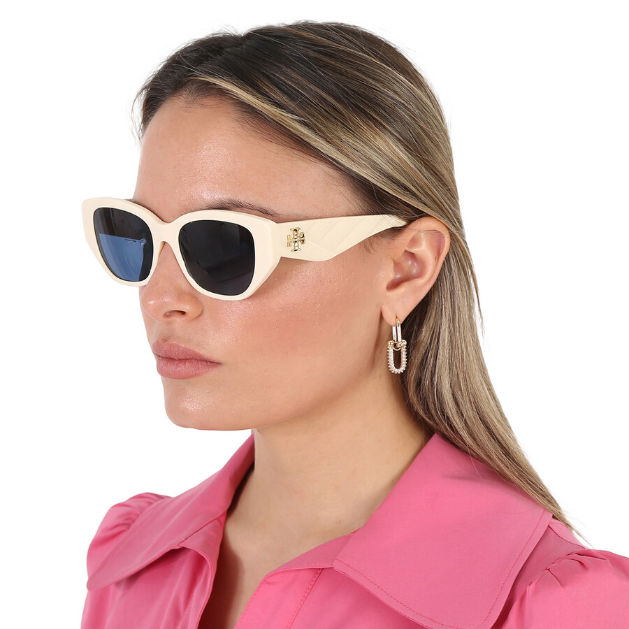 Tory Burch Dark Blue Rectangular Ladies Sunglasses TY7196U 119280 53