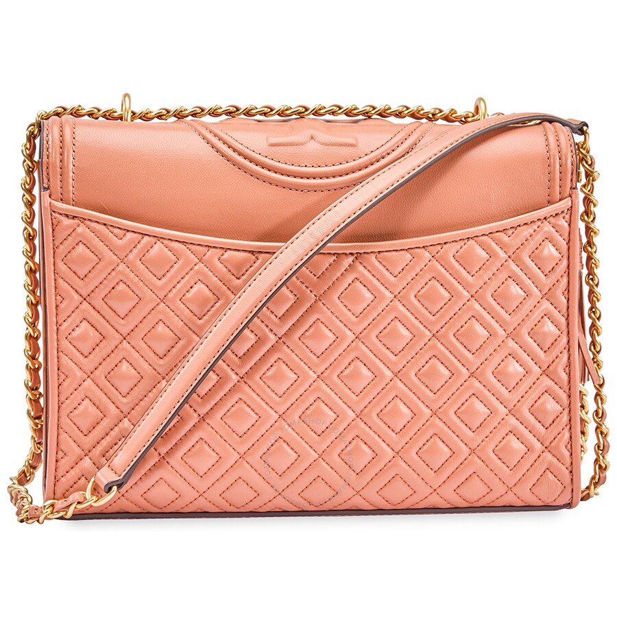 Tory Burch Fleming Convertible Leather Shoulder Bag Tramonto 43833235