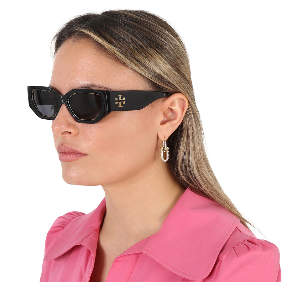 Tory Burch Grey Irregular Ladies Sunglasses TY9070U 179187 55