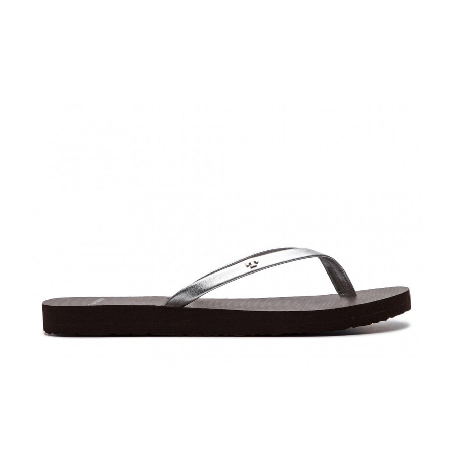 Tory burch logo metallic flip flop clearance
