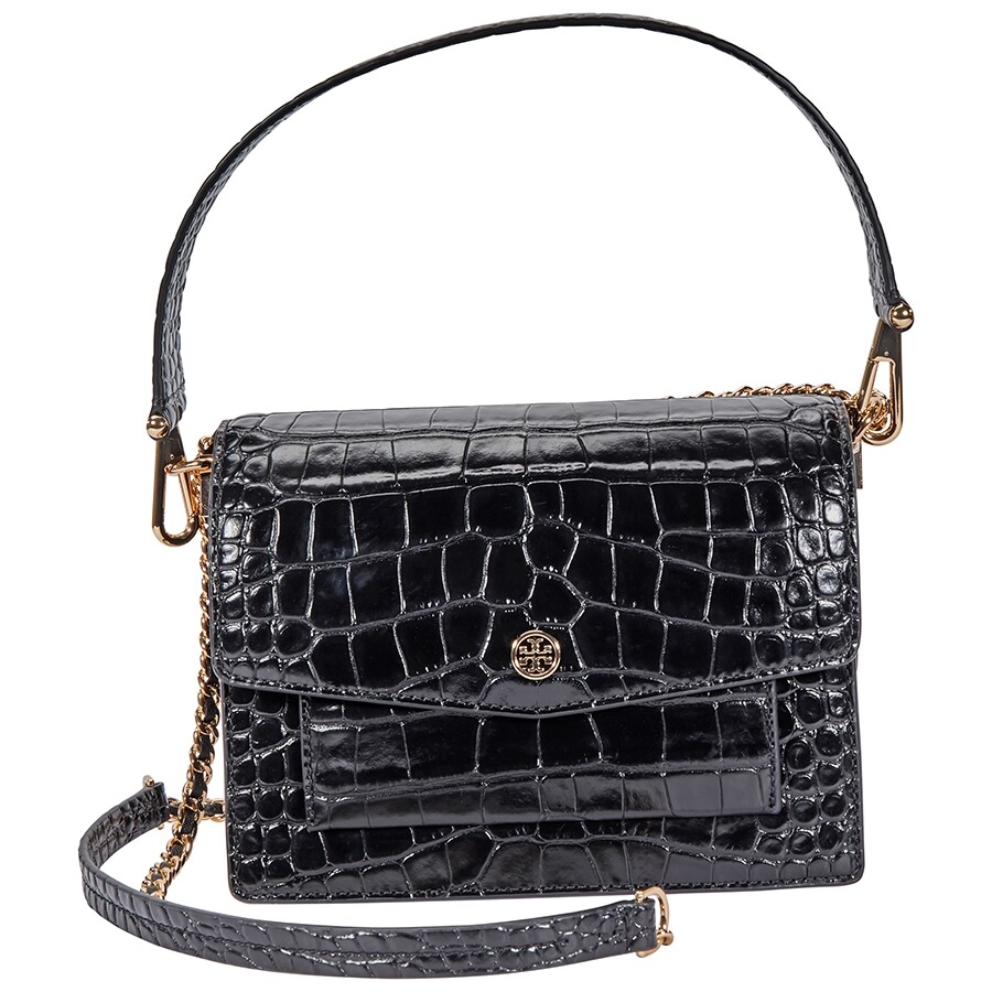 Tory Burch Robinson Embossed Shoulder Bag Black 58100001 192485268959