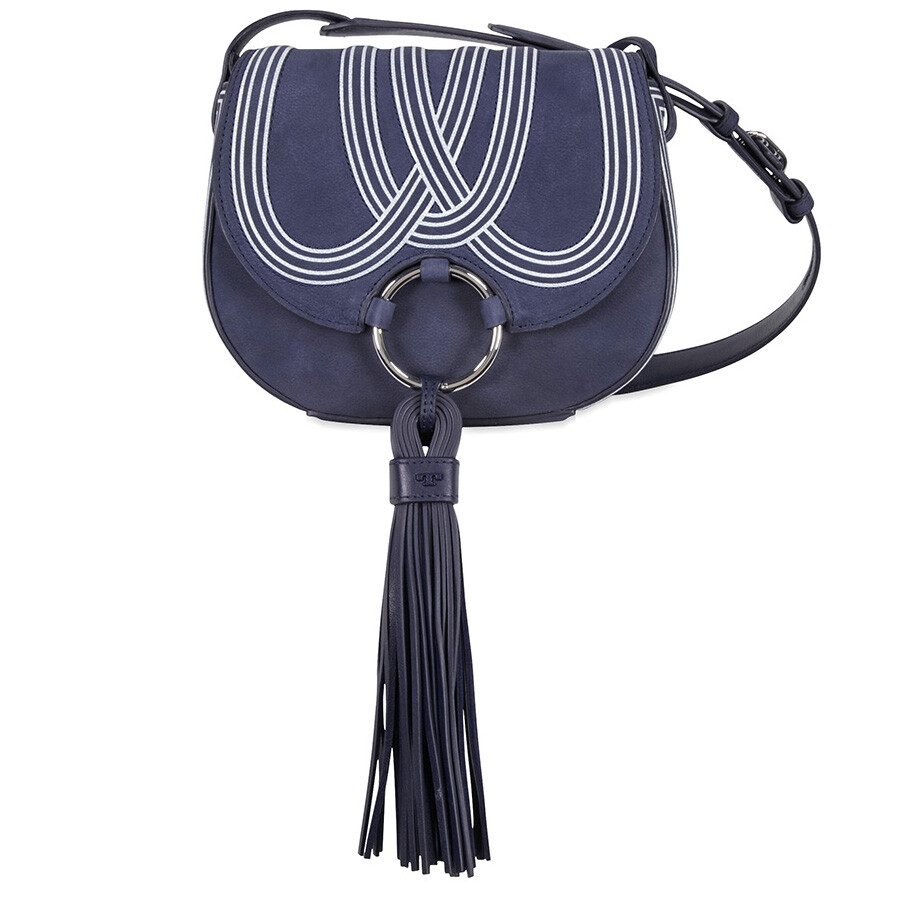 tory burch blue suede bag